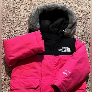 North Face Toddler 2T Arctic Parka with removable faux-fur ruff Used Good